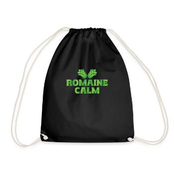 Romaine Calm Lustiges Gemüse Design - Turnbeutel - Schwarz - Vorne