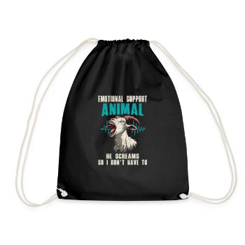 Emotional Support Animal Goat Cries For Me - Drawstring Bag - black - Front