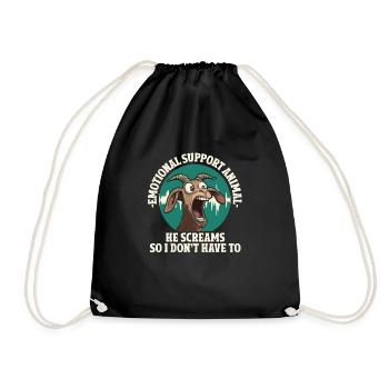 Emotional Support Animal Geiß Schreien - Turnbeutel - Schwarz - Vorne