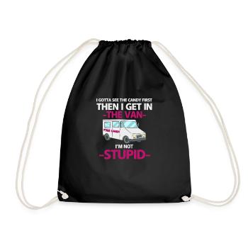 I have to see the candy first, then I climb - Drawstring Bag - black - Front