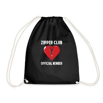 Zipper Club Offizielles Mitglied Herzmotiv mit - Turnbeutel - Schwarz - Vorne