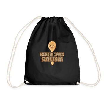 cuillère en bois survivaliste déclaration humoristique - Sac de sport léger - noir - Devant