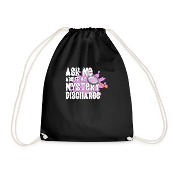 Ask me about my mysterious exit - Drawstring Bag - black - Front