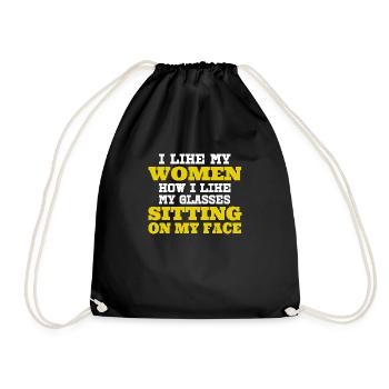 Des femmes assises sur mon visage une provocation - Sac de sport léger - noir - Devant