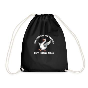 The horrors are endless but I remain silly - Drawstring Bag - black - Front