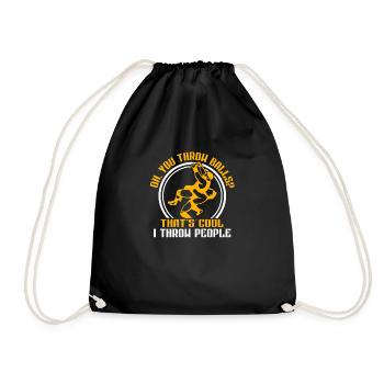 Oh You Throw Balls? I Throw People Wrestling - Drawstring Bag - black - Front