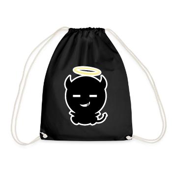 Petit bébé ange diable - Sac de sport léger - noir - Devant