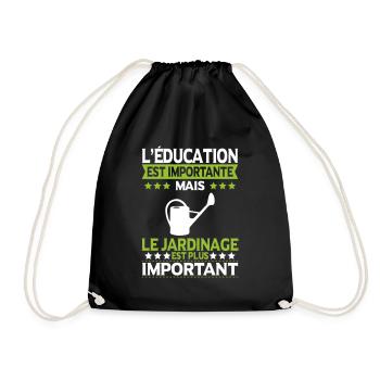 Education est importante jardinage plus important - Sac de sport léger - noir - Devant