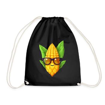 Maïs kawaii avec lunettes nerd: Cobsmart - Sac de sport léger - noir - Devant