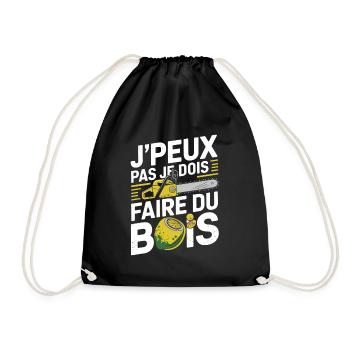 J peux pas je dois faire du bois - Sac de sport léger - noir - Devant