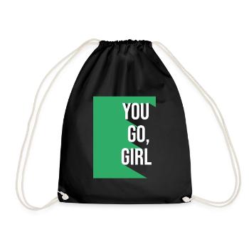 Girlboss YOU GO GIRL - Drawstring Bag - black - Front
