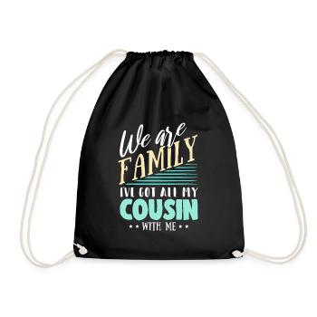 cousin - Drawstring Bag - black - Front