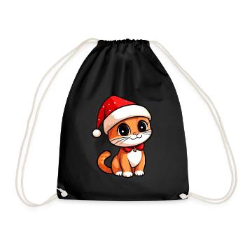 Christmas Kitten - Drawstring Bag - black - Front