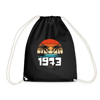 50. Geburtstag Vintage 1973 Retro Kassette Spitzname - Turnbeutel - Schwarz - Vorne