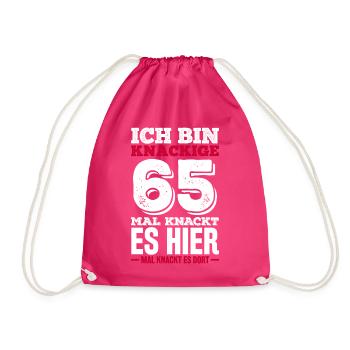 I am crisp 65th time it cracks here - Drawstring Bag - fuchsia - Front