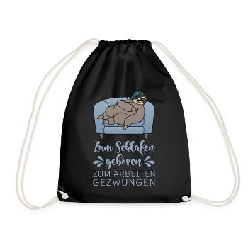 zum-schlafen-geboren - Turnbeutel - Schwarz - Vorne