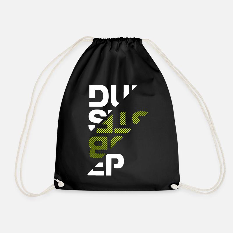 Dubstep typography - Drawstring Bag - black