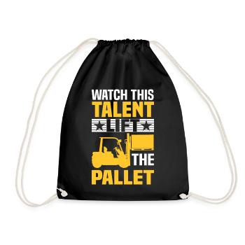 Forklift Driver Forklift Bearing Gift Idea - Drawstring Bag - black - Front