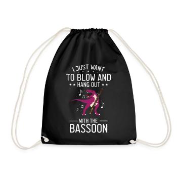 Bassoonist design for woodwind orchestra - Drawstring Bag - black - Front
