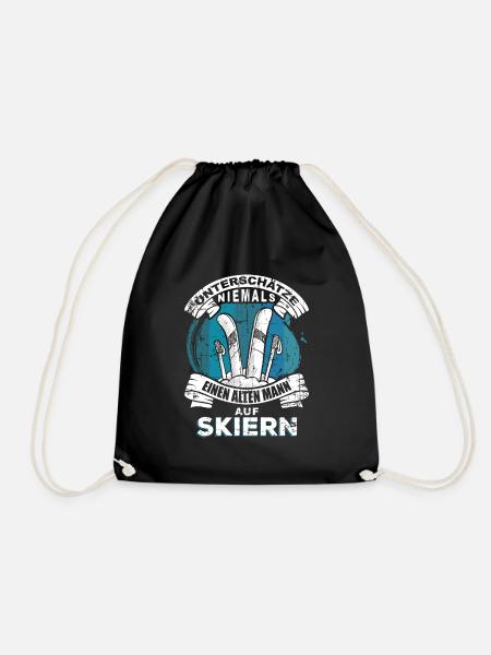 Papa Opa Skifahrer - Turnbeutel - Schwarz