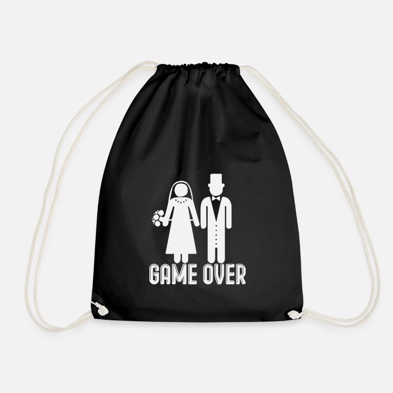 Game Over Hochzeit Paar Silhouette - Turnbeutel - Schwarz