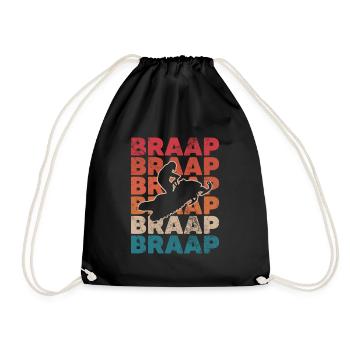 Braap Motorbike rider - Drawstring Bag - black - Front