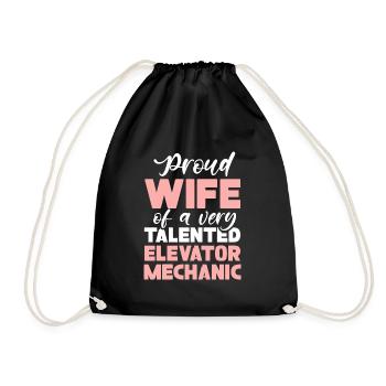 Réparateur d’ascenseurs - Drôle de femme mécanicienne d’ascenseur - Sac de sport léger - noir - Devant