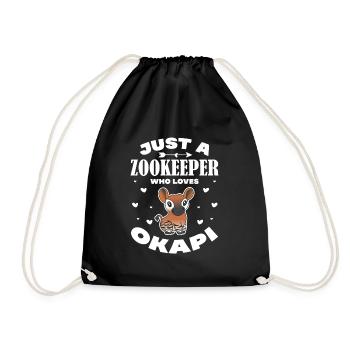 just a zookeeper who loves okapi Design - Drawstring Bag - black - Front