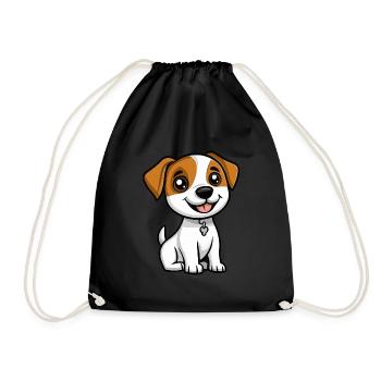 Jack Russell Terrier Dog Cute - Drawstring Bag - black - Front