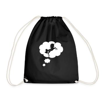 Unicorn in thought bubble - Drawstring Bag - black - Front