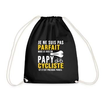papy cycliste humour vélo velo vélos velos - Sac de sport léger - noir - Devant