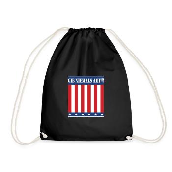 Never give up - Drawstring Bag - black - Front