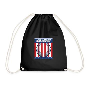 Never Surrender - Drawstring Bag - black - Front