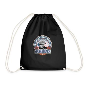 Omaha Beach D DAY 1944 2024 - Drawstring Bag - black - Front