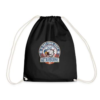 D Day 82 em airborne - Drawstring Bag - black - Front