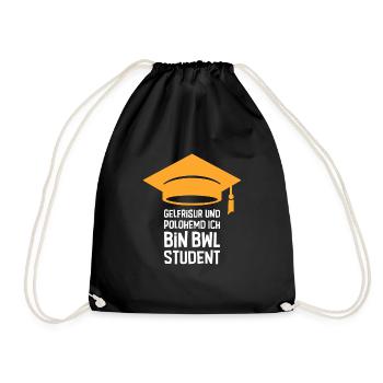 BWL Student Abschluss Bachelor Geschenk - Turnbeutel - Schwarz - Vorne