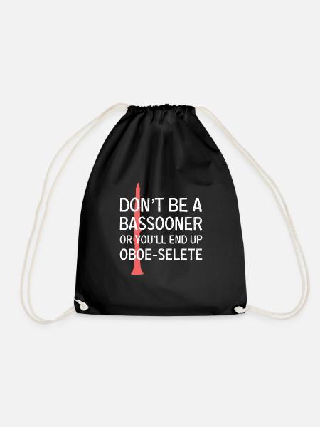 Oboe Orchester Musiker Instrument Geschenk - Turnbeutel - Schwarz