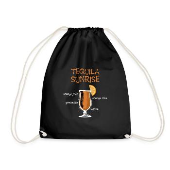Tequila Sunrise Cocktail Team Tequila - Drawstring Bag - black - Front