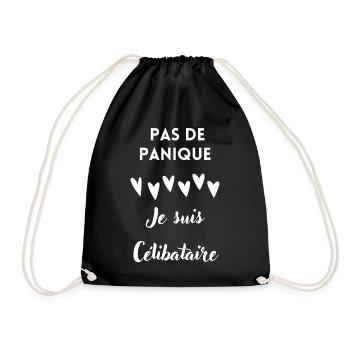 Pas de panique je suis célibataire - Sac de sport léger - noir - Devant