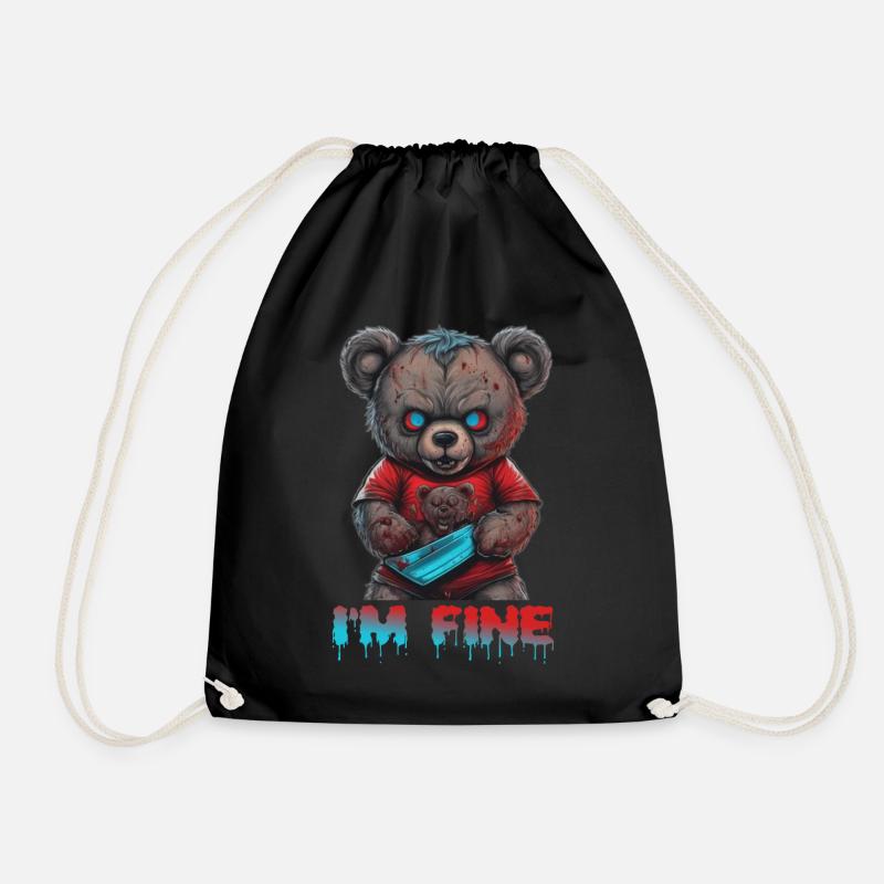 Gruseliger Teddy - Turnbeutel - Schwarz