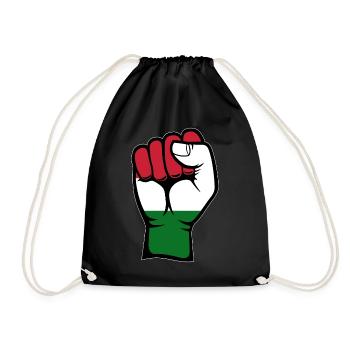 Ungarn Flagge Faust Hand - Turnbeutel - Schwarz - Vorne
