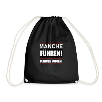 Manche führen manche folgen - Turnbeutel - Schwarz - Vorne