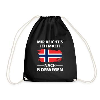 Norwegen Flagge Vintage Urlaub Skandinavien Reise - Turnbeutel - Schwarz - Vorne