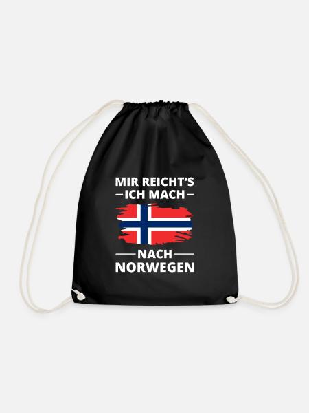 Norwegen Flagge Vintage Urlaub Skandinavien Reise - Turnbeutel - Schwarz