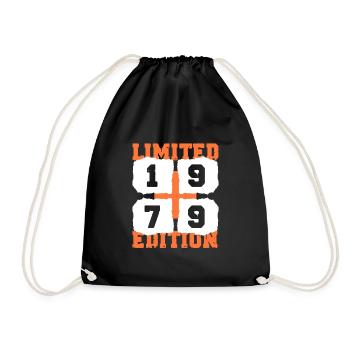 1979 birthday 43 years anniversary limited edition - Drawstring Bag - black - Front