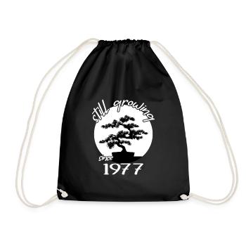 1977 Anniversaire Bonsaï arbre « Toujours en croissance » Nebari - Sac de sport léger - noir - Devant