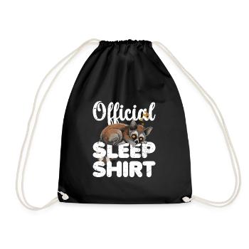 Lemur Official Sleep Shirt Lazy Relax - Drawstring Bag - black - Front