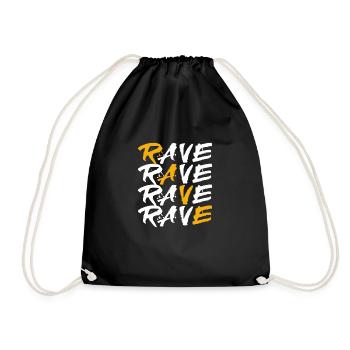 Rave House Dubstep Techno Hardstyle Raver - Drawstring Bag - black - Front