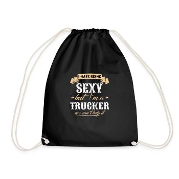Sexy Trucker Truck Driver Lkw Fahrer Lustig - Turnbeutel - Schwarz - Vorne