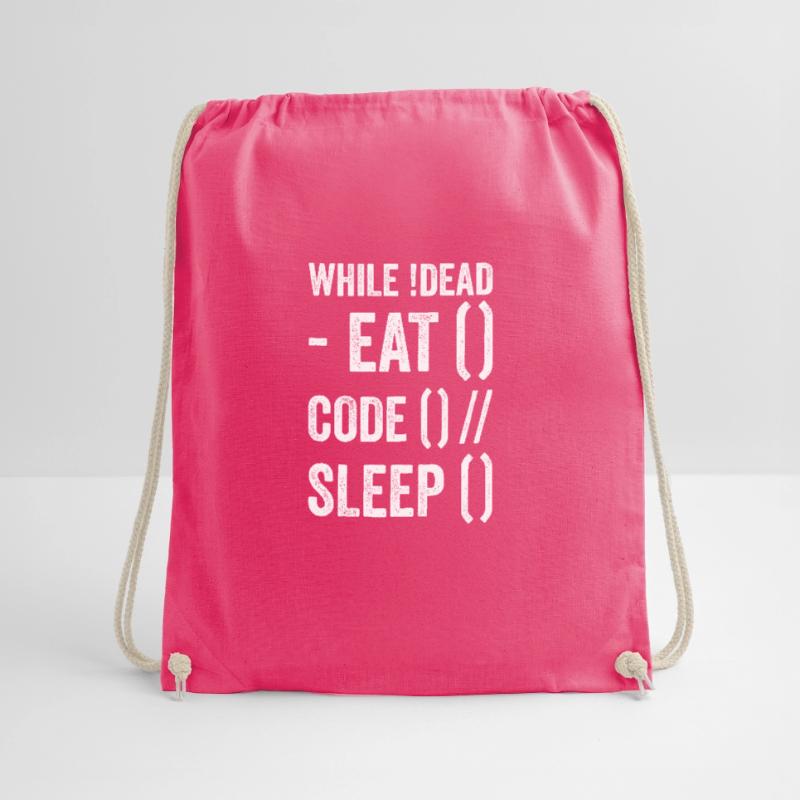 Funny programmer developer code humor quote Drawstring Bag